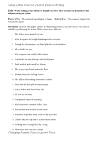 active and passive voice worksheet answer key